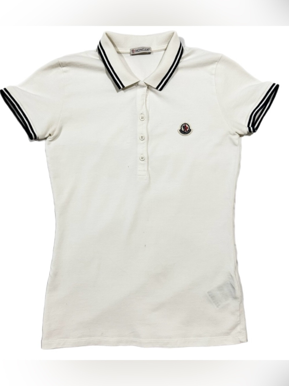 Moncler Girls Logo Patch Maglia Polo Manica Corta Cotton Size:14 Anni/ 164 cm